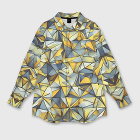 Мужская рубашка oversize 3D с принтом Маленькие золотые треугольники в Екатеринбурге,  |  | 