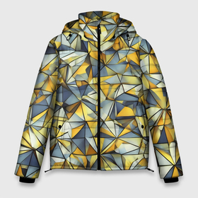 Мужская зимняя куртка 3D с принтом Маленькие золотые треугольники в Екатеринбурге, верх — 100% полиэстер; подкладка — 100% полиэстер; утеплитель — 100% полиэстер | длина ниже бедра, свободный силуэт Оверсайз. Есть воротник-стойка, отстегивающийся капюшон и ветрозащитная планка. 

Боковые карманы с листочкой на кнопках и внутренний карман на молнии. | 