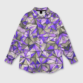 Мужская рубашка oversize 3D с принтом Маленькие фиолетовые треугольники в Белгороде,  |  | 