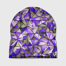 Шапка 3D с принтом Маленькие фиолетовые треугольники в Новосибирске, 100% полиэстер | универсальный размер, печать по всей поверхности изделия | 