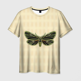 Мужская футболка 3D с принтом Темная бабочка из семейства медведиц в Тюмени, 100% полиэфир | прямой крой, круглый вырез горловины, длина до линии бедер | 