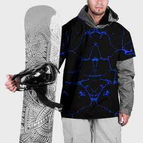 Накидка на куртку 3D с принтом Синие трещины узоры в Курске, 100% полиэстер |  | 