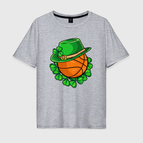 Мужская футболка хлопок Oversize с принтом Ирландский баскетбол в Курске, 100% хлопок | свободный крой, круглый ворот, “спинка” длиннее передней части | Тематика изображения на принте: 