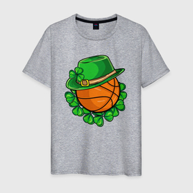 Мужская футболка хлопок с принтом Ирландский баскетбол в Курске, 100% хлопок | прямой крой, круглый вырез горловины, длина до линии бедер, слегка спущенное плечо. | Тематика изображения на принте: 