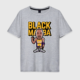 Мужская футболка хлопок Oversize с принтом Kobe black mamba в Санкт-Петербурге, 100% хлопок | свободный крой, круглый ворот, “спинка” длиннее передней части | Тематика изображения на принте: 
