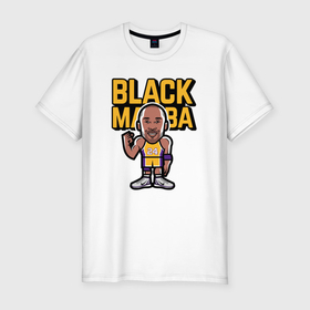 Мужская футболка хлопок Slim с принтом Kobe black mamba в Санкт-Петербурге, 92% хлопок, 8% лайкра | приталенный силуэт, круглый вырез ворота, длина до линии бедра, короткий рукав | Тематика изображения на принте: 