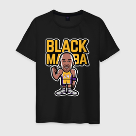 Мужская футболка хлопок с принтом Kobe black mamba в Тюмени, 100% хлопок | прямой крой, круглый вырез горловины, длина до линии бедер, слегка спущенное плечо. | Тематика изображения на принте: 