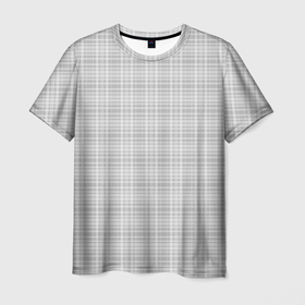 Мужская футболка 3D с принтом Светлый серый клетчатый в Тюмени, 100% полиэфир | прямой крой, круглый вырез горловины, длина до линии бедер | 