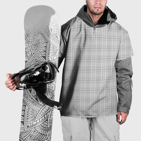 Накидка на куртку 3D с принтом Светлый серый клетчатый в Новосибирске, 100% полиэстер |  | Тематика изображения на принте: 