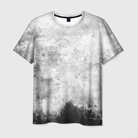 Мужская футболка 3D с принтом Абстракция   black and white spot в Кировске, 100% полиэфир | прямой крой, круглый вырез горловины, длина до линии бедер | 
