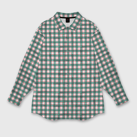 Мужская рубашка oversize 3D с принтом Зеленая классическая клетка в Курске,  |  | 