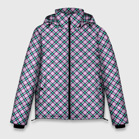 Мужская зимняя куртка 3D с принтом Фиолетовая   розовая клетка , верх — 100% полиэстер; подкладка — 100% полиэстер; утеплитель — 100% полиэстер | длина ниже бедра, свободный силуэт Оверсайз. Есть воротник-стойка, отстегивающийся капюшон и ветрозащитная планка. 

Боковые карманы с листочкой на кнопках и внутренний карман на молнии. | 
