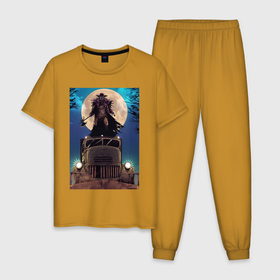 Мужская пижама хлопок с принтом Джиперс Криперс в Кировске, 100% хлопок | брюки и футболка прямого кроя, без карманов, на брюках мягкая резинка на поясе и по низу штанин
 | 