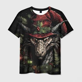 Мужская футболка 3D с принтом Дракон леса в Курске, 100% полиэфир | прямой крой, круглый вырез горловины, длина до линии бедер | Тематика изображения на принте: 