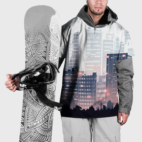 Накидка на куртку 3D с принтом Безмятежный город в Тюмени, 100% полиэстер |  | Тематика изображения на принте: 