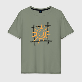 Мужская футболка хлопок Oversize с принтом The sun is in the window , 100% хлопок | свободный крой, круглый ворот, “спинка” длиннее передней части | 