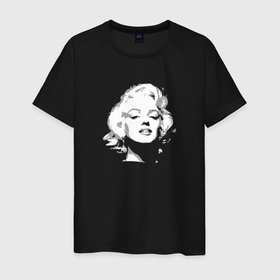 Мужская футболка хлопок с принтом Tribute to Marilyn Monroe в Екатеринбурге, 100% хлопок | прямой крой, круглый вырез горловины, длина до линии бедер, слегка спущенное плечо. | 