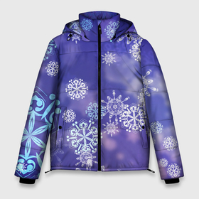 Мужская зимняя куртка 3D с принтом Крупные снежинки на фиолетовом в Курске, верх — 100% полиэстер; подкладка — 100% полиэстер; утеплитель — 100% полиэстер | длина ниже бедра, свободный силуэт Оверсайз. Есть воротник-стойка, отстегивающийся капюшон и ветрозащитная планка. 

Боковые карманы с листочкой на кнопках и внутренний карман на молнии. | 