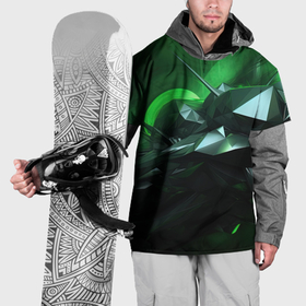 Накидка на куртку 3D с принтом Вихрь зеленой гармонии , 100% полиэстер |  | Тематика изображения на принте: 