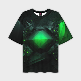 Мужская футболка oversize 3D с принтом Гармония зеленого мира в абстракции ,  |  | 