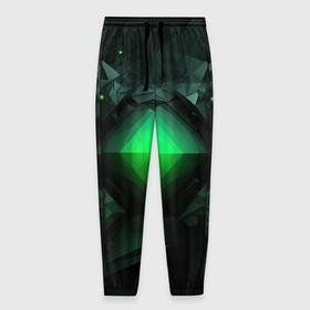 Мужские брюки 3D с принтом Гармония зеленого мира в абстракции , 100% полиэстер | манжеты по низу, эластичный пояс регулируется шнурком, по бокам два кармана без застежек, внутренняя часть кармана из мелкой сетки | 