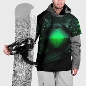 Накидка на куртку 3D с принтом Гармония зеленого мира в абстракции , 100% полиэстер |  | Тематика изображения на принте: 