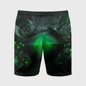 Мужские шорты спортивные с принтом Гармония зеленого мира в абстракции ,  |  | 