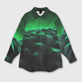 Мужская рубашка oversize 3D с принтом Оттенки зеленого в абстракции ,  |  | Тематика изображения на принте: 