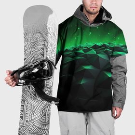 Накидка на куртку 3D с принтом Оттенки зеленого в абстракции , 100% полиэстер |  | 