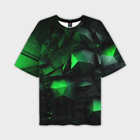 Мужская футболка oversize 3D с принтом Абстрактное путешествие в зеленый мир в Санкт-Петербурге,  |  | Тематика изображения на принте: 