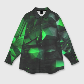 Мужская рубашка oversize 3D с принтом Абстрактное путешествие в зеленый мир в Екатеринбурге,  |  | Тематика изображения на принте: 
