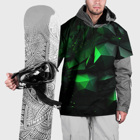 Накидка на куртку 3D с принтом Абстрактное путешествие в зеленый мир в Кировске, 100% полиэстер |  | 
