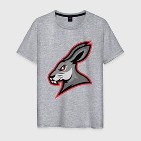 Мужская футболка хлопок с принтом Rabbit team в Екатеринбурге, 100% хлопок | прямой крой, круглый вырез горловины, длина до линии бедер, слегка спущенное плечо. | 
