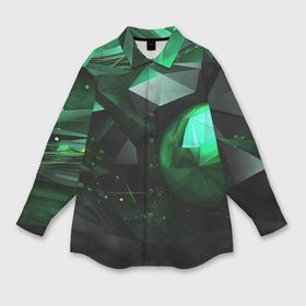 Мужская рубашка oversize 3D с принтом Абстрактный спектр зеленого в Кировске,  |  | 