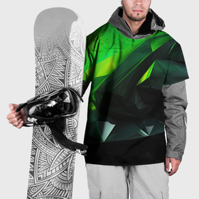 Накидка на куртку 3D с принтом Зеленая абстракция: гармония природы , 100% полиэстер |  | Тематика изображения на принте: 