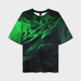 Мужская футболка oversize 3D с принтом Зеленый цвет в абстракции ,  |  | 