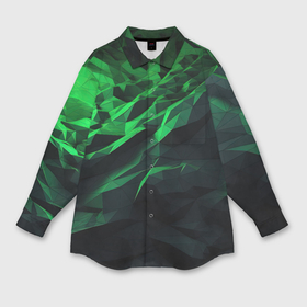 Мужская рубашка oversize 3D с принтом Зеленый цвет в абстракции ,  |  | 