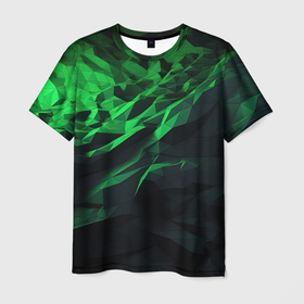 Мужская футболка 3D с принтом Зеленый цвет в абстракции , 100% полиэфир | прямой крой, круглый вырез горловины, длина до линии бедер | 