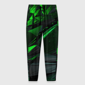 Мужские брюки 3D с принтом Абстрактное представление зелени в Санкт-Петербурге, 100% полиэстер | манжеты по низу, эластичный пояс регулируется шнурком, по бокам два кармана без застежек, внутренняя часть кармана из мелкой сетки | 