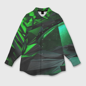Мужская рубашка oversize 3D с принтом Абстрактное представление зелени в Санкт-Петербурге,  |  | 