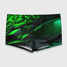 Мужские купальные плавки 3D с принтом Абстрактное представление зелени в Санкт-Петербурге, Полиэстер 85%, Спандекс 15% |  | 