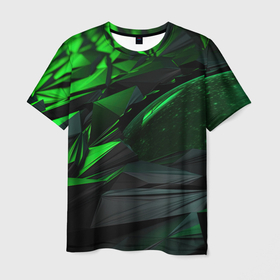 Мужская футболка 3D с принтом Абстрактное представление зелени в Санкт-Петербурге, 100% полиэфир | прямой крой, круглый вырез горловины, длина до линии бедер | 