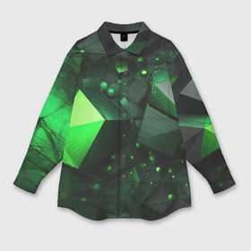 Мужская рубашка oversize 3D с принтом Гармония зелени в абстракции в Екатеринбурге,  |  | Тематика изображения на принте: 