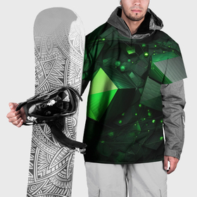 Накидка на куртку 3D с принтом Гармония зелени в абстракции , 100% полиэстер |  | Тематика изображения на принте: 