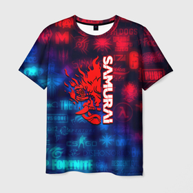 Мужская футболка 3D с принтом Все логотипы игр samurai в Кировске, 100% полиэфир | прямой крой, круглый вырез горловины, длина до линии бедер | Тематика изображения на принте: 