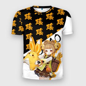 Мужская футболка 3D Slim с принтом Яо Яо   Геншин Импакт в Ухте, 100% полиэстер с улучшенными характеристиками | приталенный силуэт, круглая горловина, широкие плечи, сужается к линии бедра | Тематика изображения на принте: 