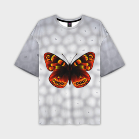 Мужская футболка oversize 3D с принтом Бабочка с коричневым рисунком в Новосибирске,  |  | 