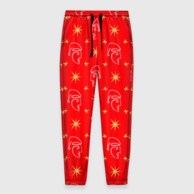Мужские брюки 3D с принтом Christmas New Year hippie в Санкт-Петербурге, 100% полиэстер | манжеты по низу, эластичный пояс регулируется шнурком, по бокам два кармана без застежек, внутренняя часть кармана из мелкой сетки | 