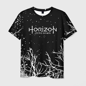 Мужская футболка 3D с принтом Horizon Zero Dawn ночь в Петрозаводске, 100% полиэфир | прямой крой, круглый вырез горловины, длина до линии бедер | 
