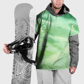 Накидка на куртку 3D с принтом Зеленая вода с пузырями в Санкт-Петербурге, 100% полиэстер |  | Тематика изображения на принте: 
